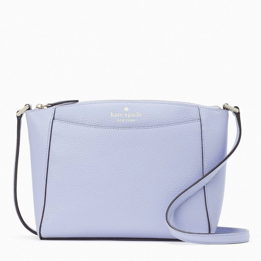 New Kate Spade Monica Pebbled Leather Crossbody Viola Flower
